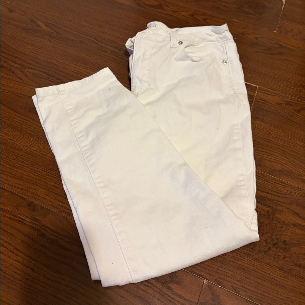 Nine West white Gramercy crop jeans